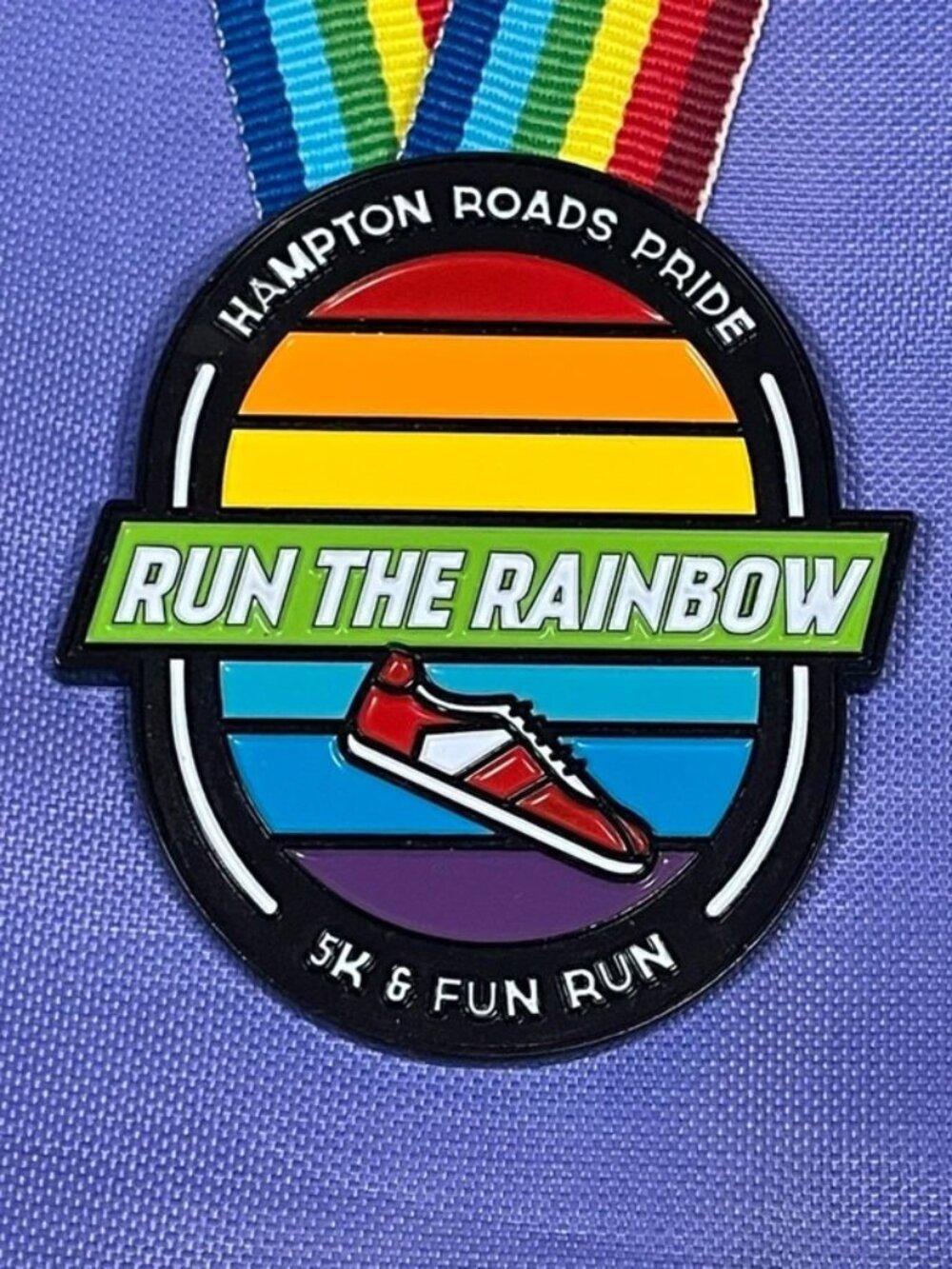 Hampton Roads Pride Run the Rainbow 5k Medal Virginia Beach